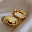 Irregular Round Metal Stud Earrings - 3