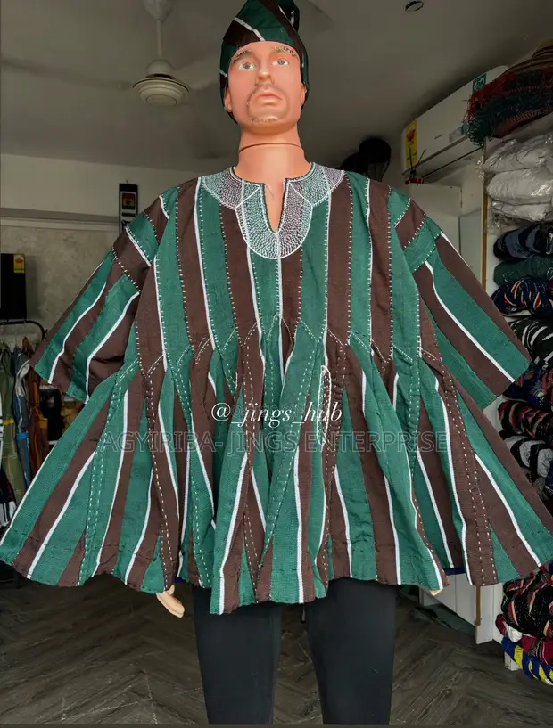 Men's Green and Brown Smock - 1