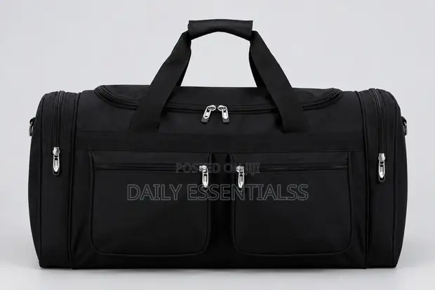 Black Travel Gym Bag - 1