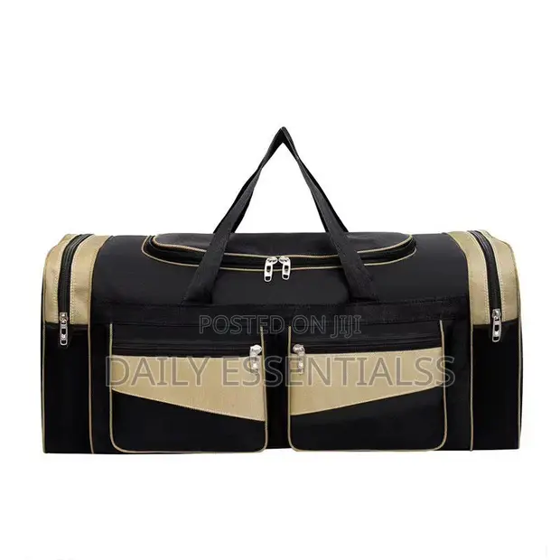 Durable Black Duffle Travel Bag - 1