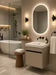 Cabinet Basin with LED Mirror (40cm) - 1