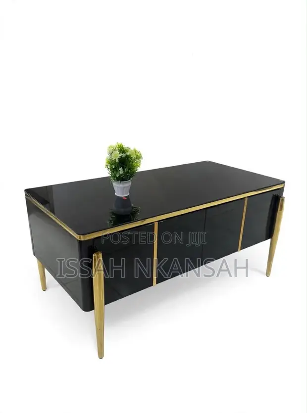VIG Furniture Black Gold TV Stand Set - 1