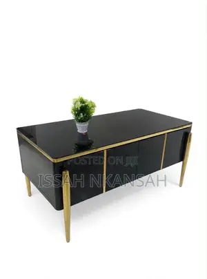 VIG Furniture Black Gold TV Stand Set