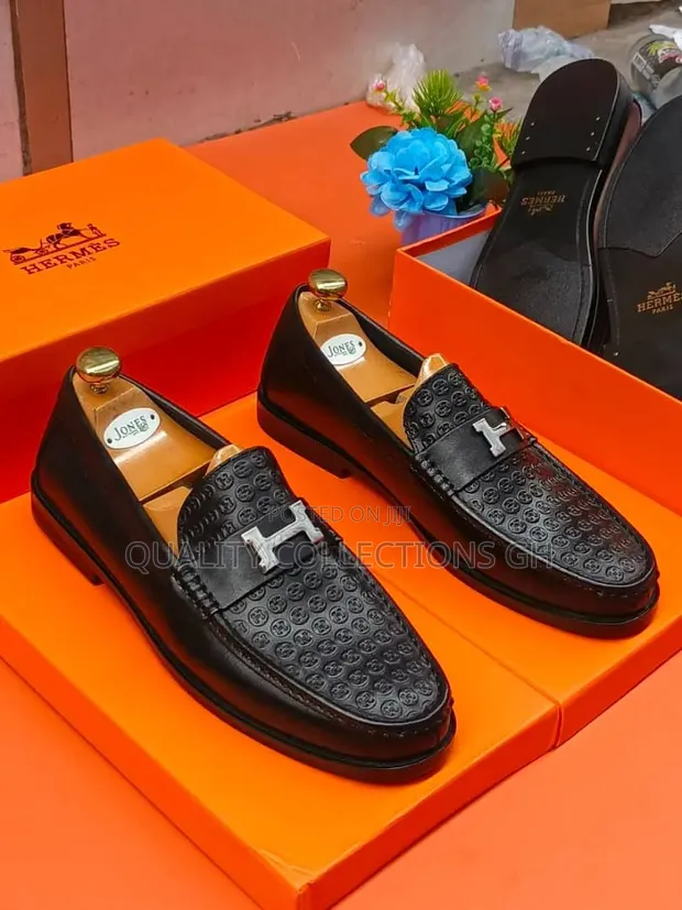 Authentic Hermes Leather Loafers - 1