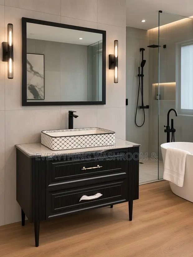 100cm Standing Cabinet Basin with Mirror - 1