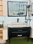 100cm Standing Cabinet Basin with Mirror - 4