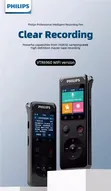 Philips VTR6960 Voice Recorder - 192K HD, AI Transcription, WiFi - 3