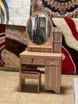 Wooden Dressing Table with Stool - 1