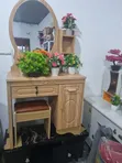 Wooden Dressing Table with Stool - 2