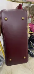 Luxury Quilted Ladies Handbag - Wine - 3