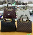 Luxury Quilted Ladies Handbag - Wine - 5