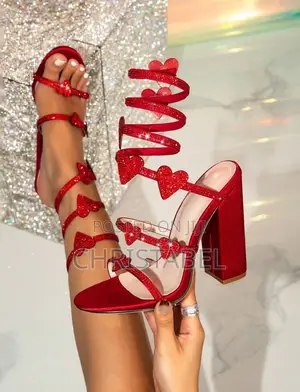 Women's Red Love Strap Heel