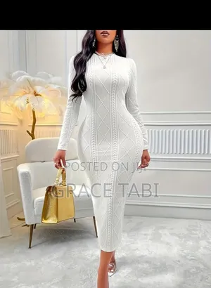 Women's Long Sleeve Bodycon White Dress