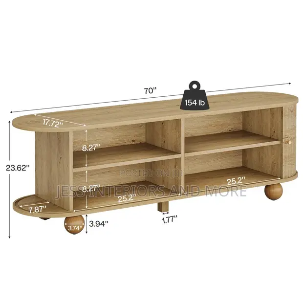 TV Stand with Sliding Door and Storage up to 78" - 1