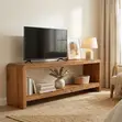 Solid Wood TV Stand for 65-Inch TVs - Brown - 3