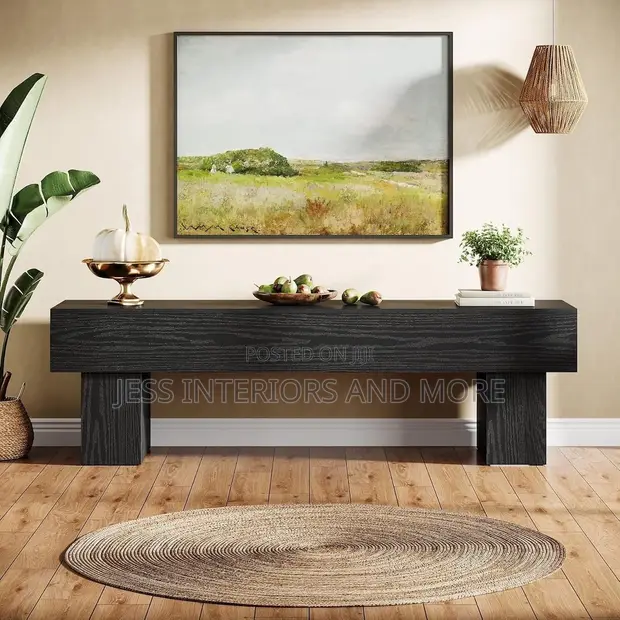 Black Farmhouse TV Stand (Entertainment Center) - 1