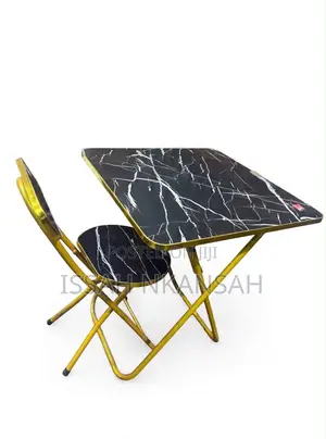 Black Folding Table and Chair Set