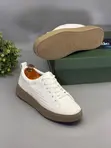 Boss White Low-Cut Perforated Sneakers - 1