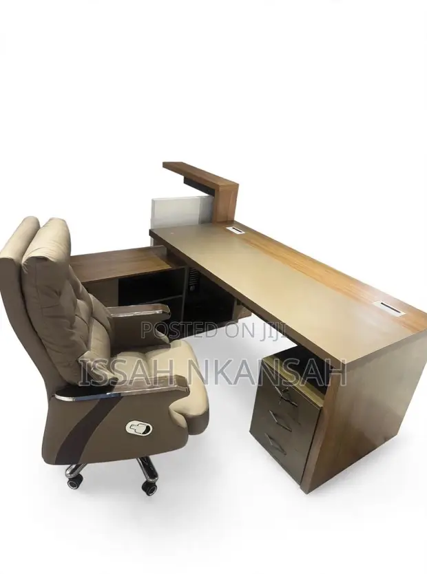 Dark Walnut Executive Desk + Chair - 1