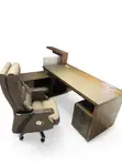Dark Walnut Executive Desk + Chair - 1