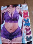 Women's Lace Bra Set - Purple - 3