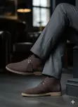 Clarks Desert Chukka Boots - Chocolate Brown Suede - 2