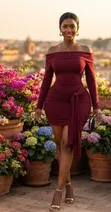 Alberta Ferretti Red Bodycon Dress - 1