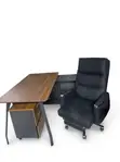 L Shape Executive Desk + Recliner Chair - 1