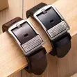 2 Pieces 120cm Men's PU Leather Belt - Black/Brown - 4