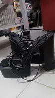 Black Platform Sandals - Size 40 - 1
