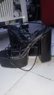 Black Platform Sandals - Size 40 - 3