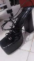 Black Platform Sandals - Size 40 - 4