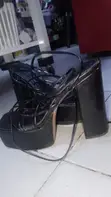 Black Platform Sandals - Size 40 - 5