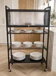 3-Tier Black Dish Rack with Heels - 1