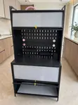 Large Black Kitchen Cabinet with Frosted Doors - 2