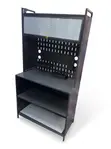 Large Black Kitchen Cabinet with Frosted Doors - 3