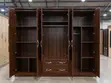 Modern Walnut 6-Door Wardrobe with Mirrors & Drawers - 1