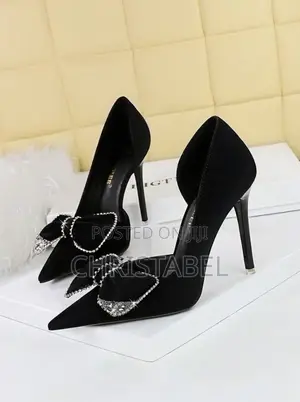 Ladies Bigtree Stiletto Heels - Black, Size 37.5