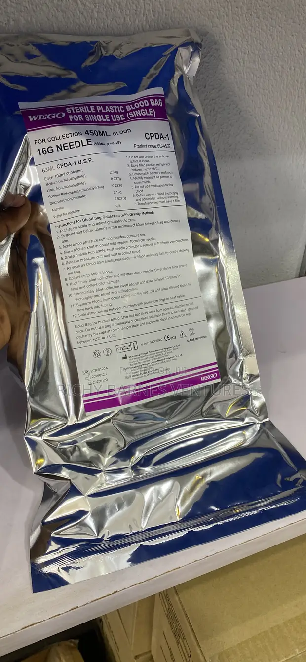 Sterile Plastic Blood Bag (Single) - 1