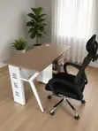 1.2m Office Table with Cabinet and Chair - 2