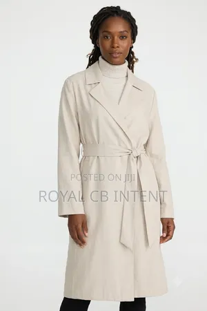 NINA PAKER Premium Wool Wrap Trench Coat - Camel Beige