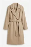 NINA PAKER Premium Wool Wrap Trench Coat - Camel Beige - 3