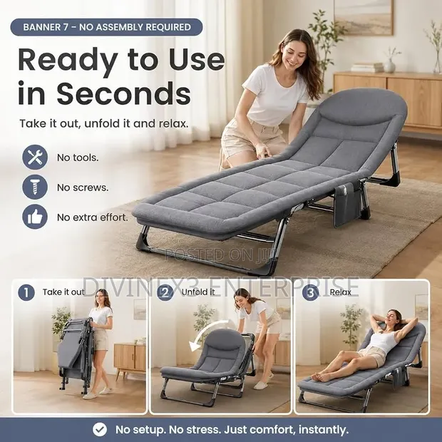 Portable Folding Nap Bed Lounge Chair - 1