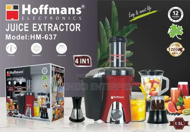 Hoffmans HM-637 4-in-1 Juice Extractor – 1200W - 1