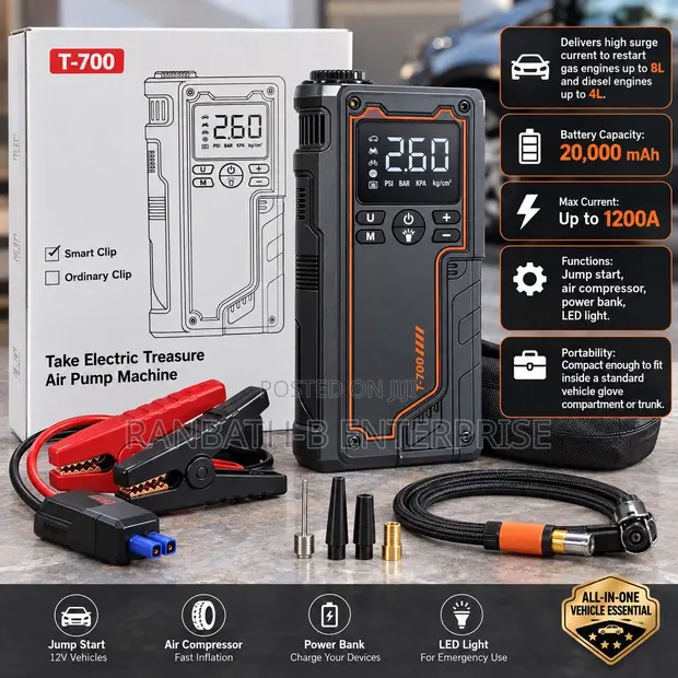 T-700 1200A Jump Starter & Air Pump - 1