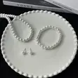 Pearl Necklace Set - White - 1
