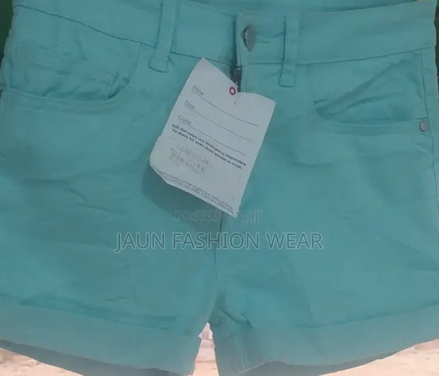 Girls Cotton Shorts - Green - 1