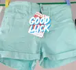 Girls Cotton Shorts - Green - 2