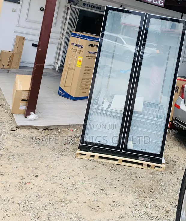 Modern Fast-Chilling Black 2-Door Glass 690L Pearl Display Fridge - 1