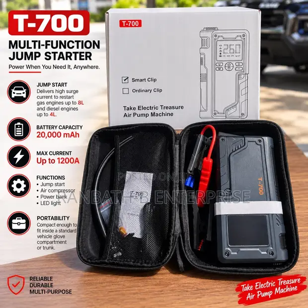 T-700 Multi-Function Jump Starter - 1200A Max - 1